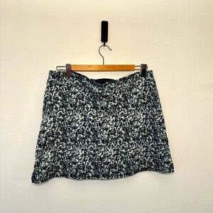 Athletic Skort - black, blue, white abstract design with built in shorts